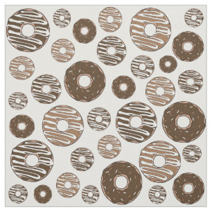 Donut Pattern, Chocolate Donuts, Karamel Donuts Stoff