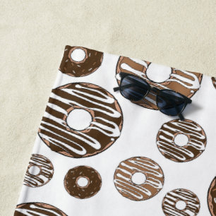 Donut Pattern, Chocolate Donuts, Karamel Donuts Strandtuch