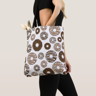 Donut Pattern, Chocolate Donuts, Karamel Donuts Tasche