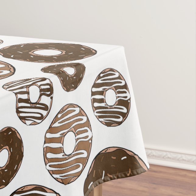 Donut Pattern, Chocolate Donuts, Karamel Donuts Tischdecke (Beispiel)