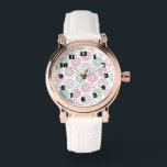 Donut Pattern Niedlich farbenfroh Armbanduhr<br><div class="desc">Eine Armbanduhr mit einem köstlichen,  lustigen Muster. Illustration von pastellrosa und grünen Donuts mit Sprinklen und Vereisung.</div>