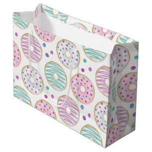 Donut Pattern Niedlich farbenfroh Große Geschenktüte