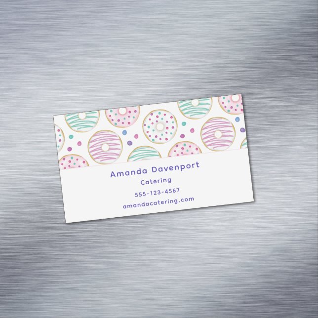 Donut Pattern Niedlich farbenfroh Magnetische Visitenkarte (Beispiel)