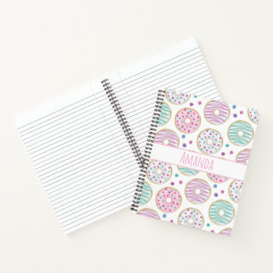 Donut Pattern Niedlich farbenfroh Notizbuch