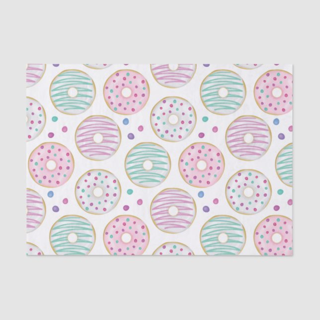 Donut Pattern Niedlich farbenfroh Seidenpapier (Vorderseite)