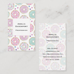 Donut Pattern Niedlich farbenfroh Visitenkarte
