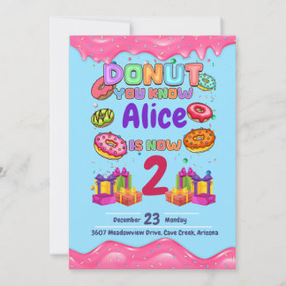 Donut Personalisiert Color Sprinkle Geburtstagspar Einladung
