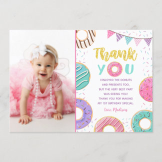 Donut Photo Birthday Merci Cartes