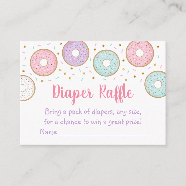 Donut Pink Gold Pastel Kinderdusche Windelwanne Ra Begleitkarte (Vorderseite)