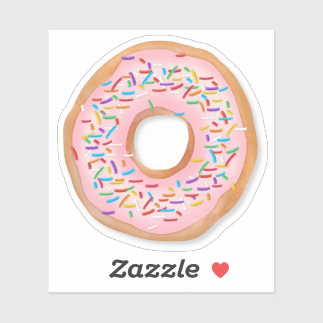 Donut Pink Zuckerguss Sprinkles Niedliches Essen | Aufkleber (Blatt)