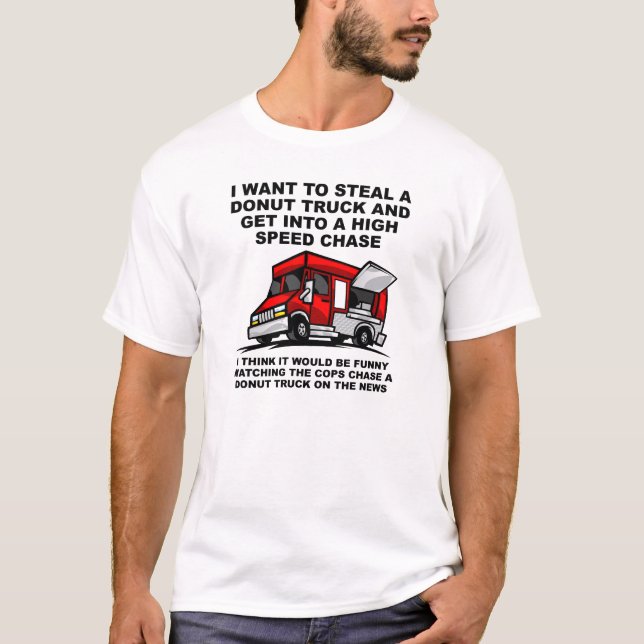 Donut Police Chase Funny Tshirt (Vorderseite)