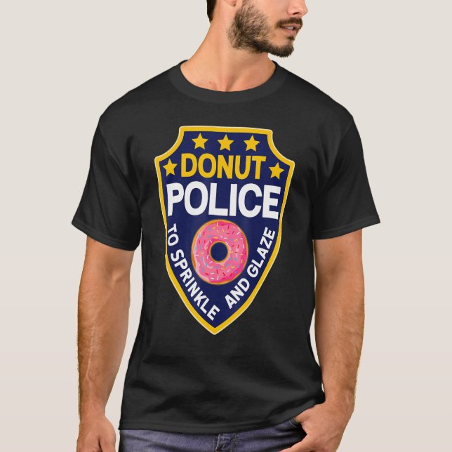 Donut Police Doughnut Sprinkles billig Halloween T-Shirt (Vorderseite)