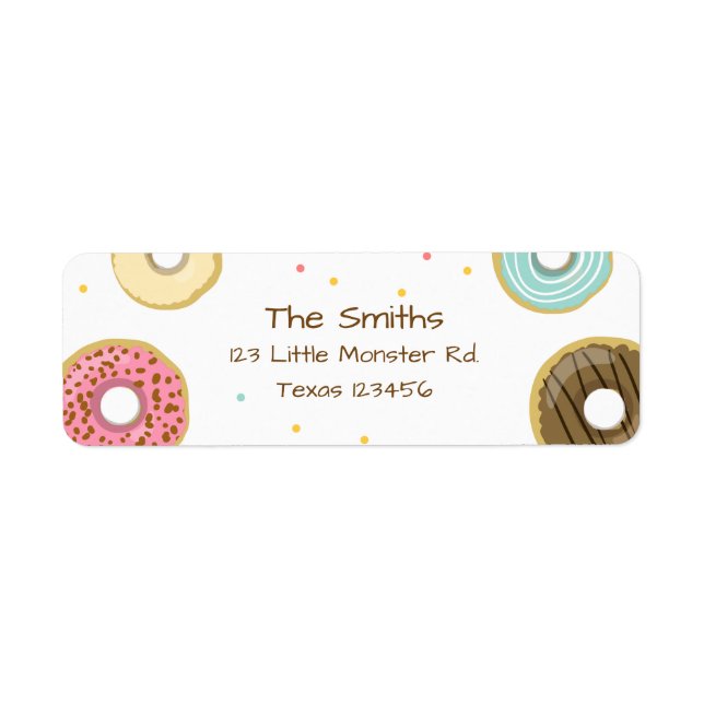 Donut Return Address Label Sweet Doughnut Girl (Vorne)