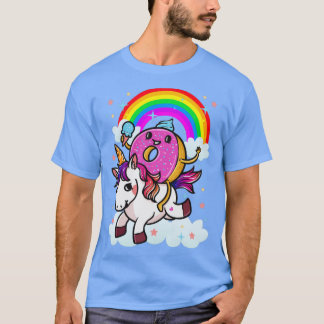 Donut Riding Unicorn Cute T-Shirt