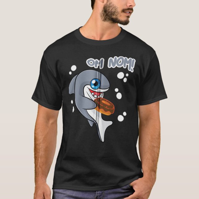 Donut Shark Kawaii Sharks Om Nom Cake und Candy Lo T-Shirt (Vorderseite)