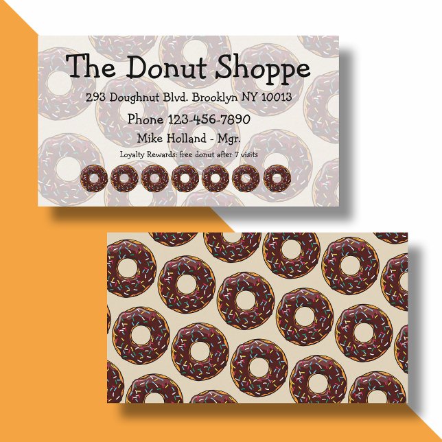 Donut Shop Doughnut Loyalty Cards Treuekarte (Von Creator hochgeladen)