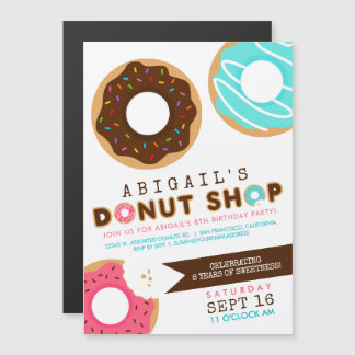 Donut Shop Geburtstagsparty Magneteinladung