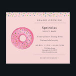 Donut Shop Grand Opening Flyer<br><div class="desc">Donut Shop Große Einladung mit niedlicher WasserfarbenDonut mit Sprinklen oben.</div>