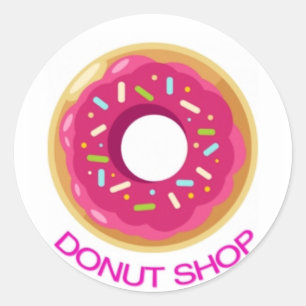 Donut-Shop Runder Aufkleber