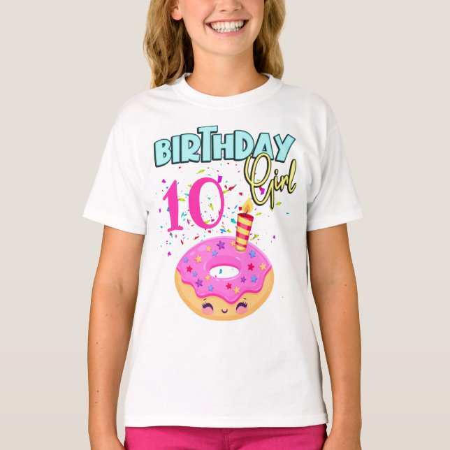 Donut Sprinkler Birthday Girl Party Thema MAtching T-Shirt (Vorderseite)