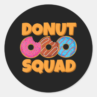 Donut Squad Funny Süßigkeiten Doughnut Food Snacks Runder Aufkleber