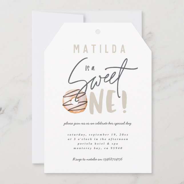 Donut sucré une invitation de 1er anniversaire (Devant)