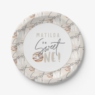 Donut süß ein 1. Geburtstags-Party Pappteller