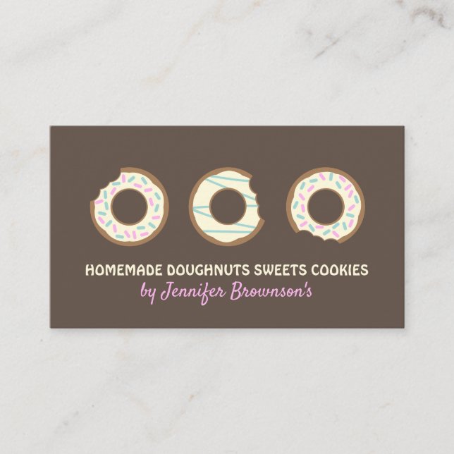 Donut Süßigkeiten Leckereien Kekse Nachtisch süß Visitenkarte (Vorderseite)