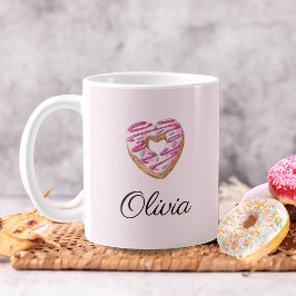 Donut Sweet Girl Sprinkles Personalisierter Name Kaffeetasse