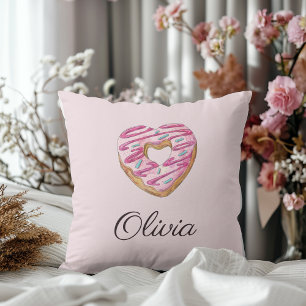 Donut Sweet Girl Sprinkles Personalisierter Name Kissen