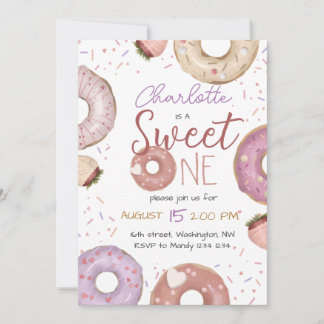 Donut Sweet Invitation d'anniversaire