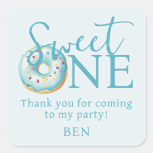 Donut Sweet One 1. Geburtstag Vielen Dank Quadratischer Aufkleber