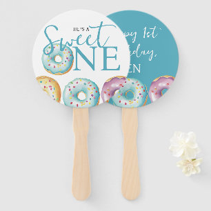 Donut Sweet One Blue 1. Geburtstags-Party Fächer