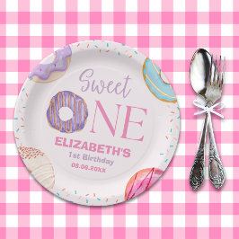 Donut Sweet One Cute Birthday Girl Pappteller