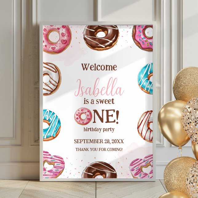 Donut Sweet One Girl Sprinkles Poster Begrüßungsze (Von Creator hochgeladen)