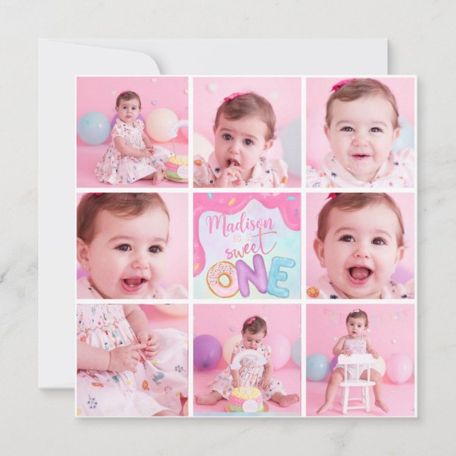 Donut Sweet One Invitation (Devant)