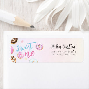 Donut Sweet One Pink and Blue Girl Erster Geburtst