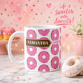 Donut-Tasse mit Namen und Zitat Kaffeetasse