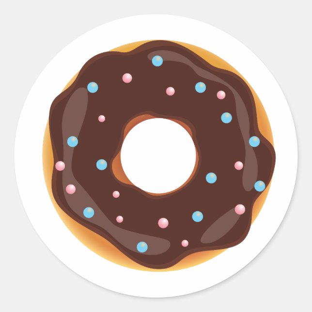Donut-Thema Runder Aufkleber (Vorderseite)