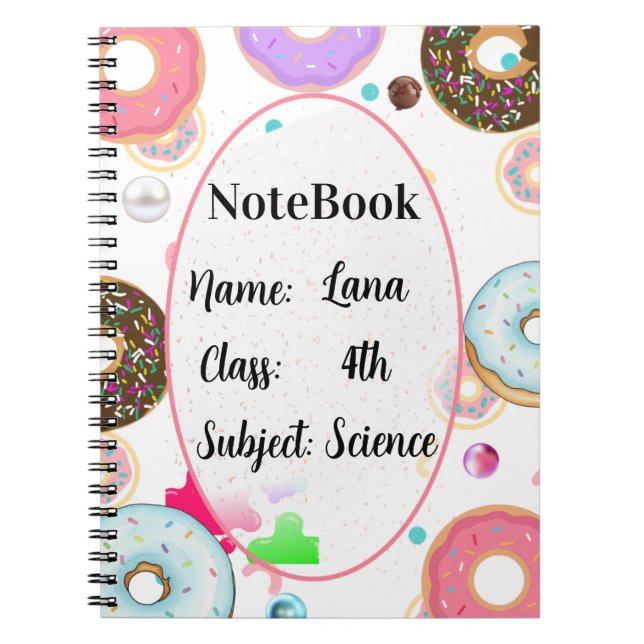Donut themed aesthetic notebook notizblock (Vorderseite)