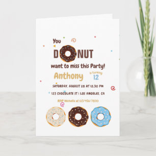 Donut-Themen-Kindergeburtstagsfeier Einladung