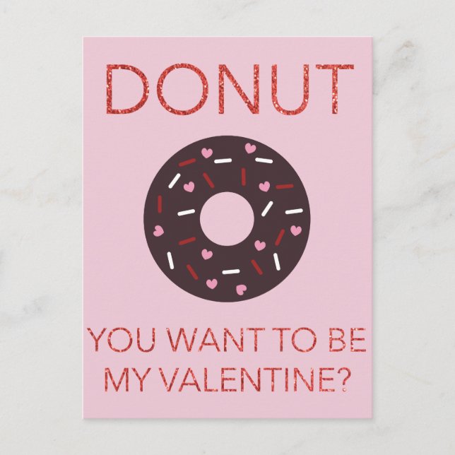 Donut, tu veux être ma Saint Valentin ? Carte post (Devant)