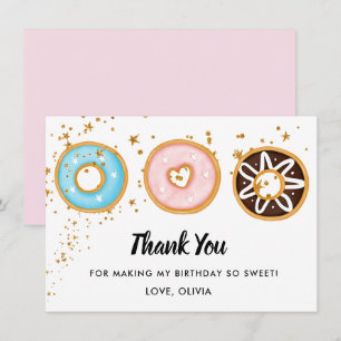 Donut Two Sweet 2nd Birthday Flat Carte de remerci