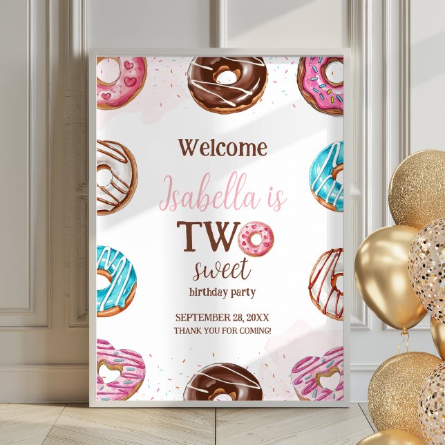 Donut Two Sweet Girl Sprinkles Poster Begrüßungsze (Von Creator hochgeladen)