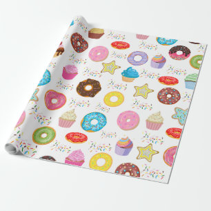 Donut und Cupcakes Geschenkpapier
