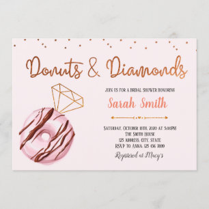 Donut und Diamant-Party Einladung