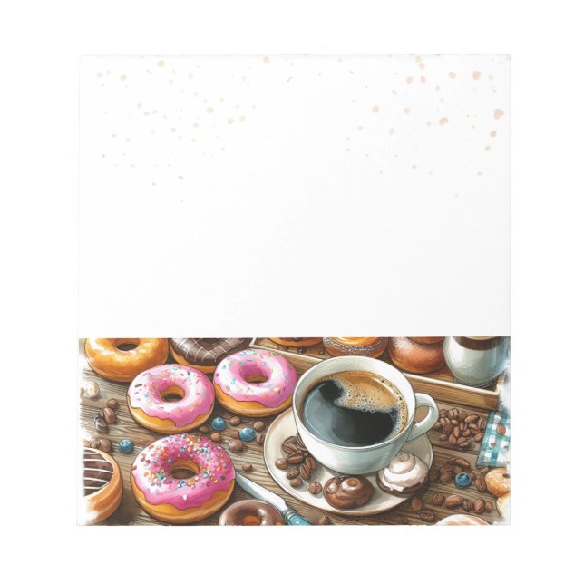 Donut- und Kaffezeit Notizblock (Vorderseite)