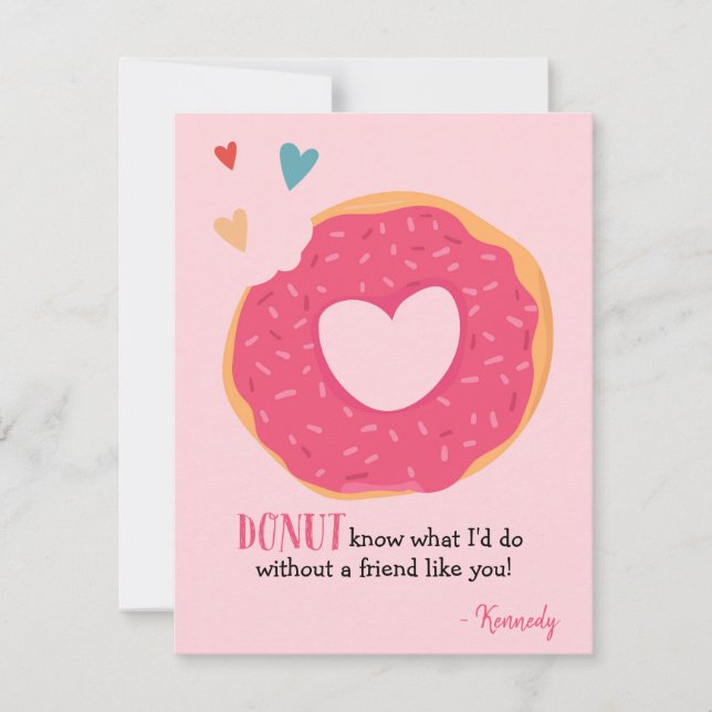 Donut Valentine Ferienkarte Feiertagskarte (Vorderseite)