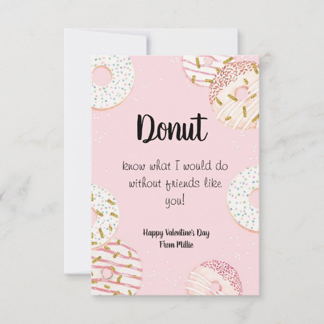 Donut Valentine's Day-Klassenzimmer-Karte Dankeskarte (Vorderseite)