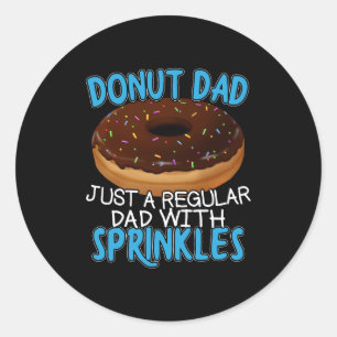 Donut Vater - Doughnut Lover mit Sprinklen Runder Aufkleber